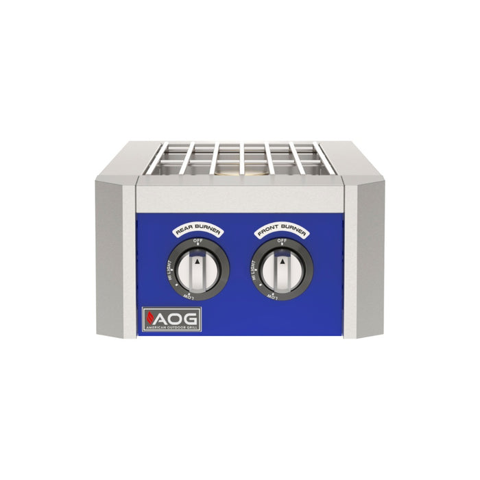 American Outdoor Grill T-Series Double Side Burner with blue accent panel
