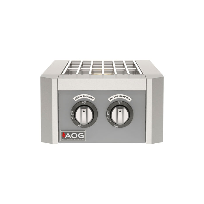 American Outdoor Grill T-Series Double Side Burner with gray accent panel
