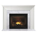 Bianco White Marble MBBVMS1PK1 Set 1 Stone Fireplace Surround Installed with Modern True Shelf Top Style Walker Flush Wood Mantel