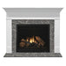 Blue Tundra Marble MBBTAMS1PK1 Set 1 Stone Fireplace Surround Installed with Transitional Style Wescott Flush Wood Mantel
