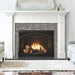 Blue Tundra Marble MBBTAMS1PK1 Set 2 Stone Fireplace Surround Installed With Traditional Style Malone Flush Wood Mantel
