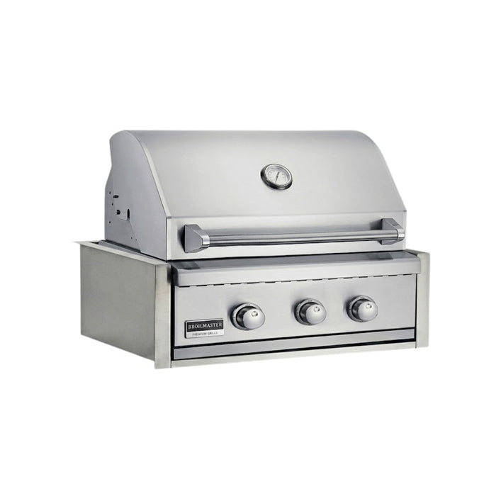Broilmaster 25" B Series Basic Built-In Stainless Gas Grill with insulated sleeve.