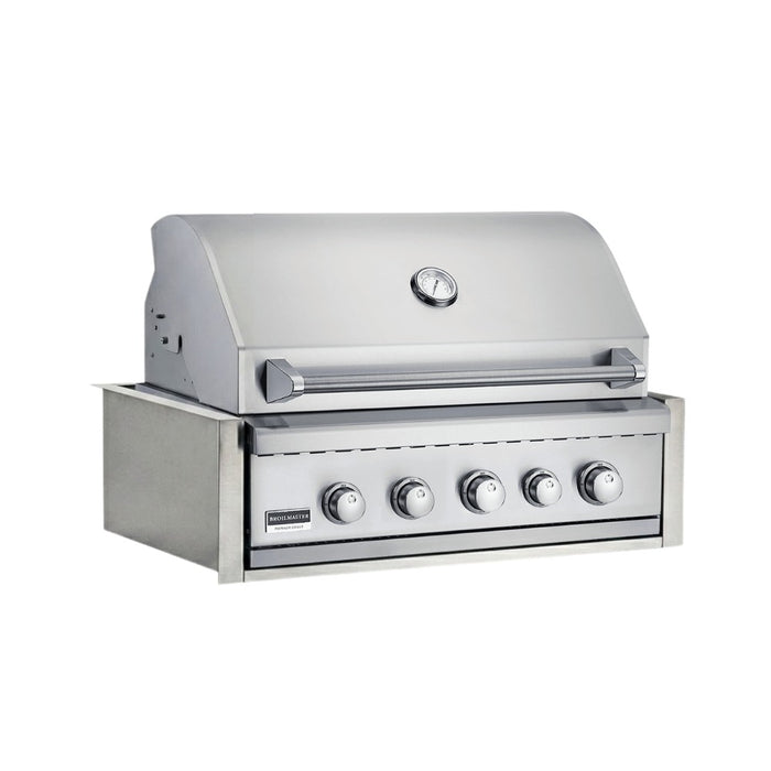Broilmaster 32" B Series Basic Built-In Stainless Gas Grill with insulated sleeve.
