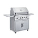 Broilmaster 32" B Series Basic Built-In Stainless Gas Grill matching stainless cart.