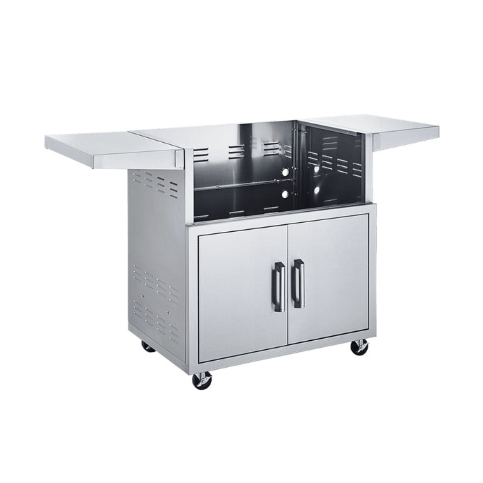Broilmaster 32" B Series Basic Built-In Stainless Gas Grill matching stainless cart.
