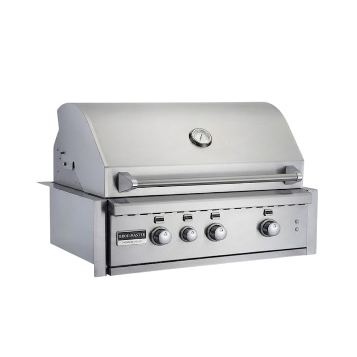 Broilmaster 34" G Series Elite Built-In Stainless Gas Grill with insulated sleeve.
