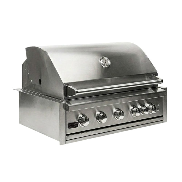 Broilmaster 40" B Series Loaded Built-In Stainless Gas Grill with insulated sleeve.
