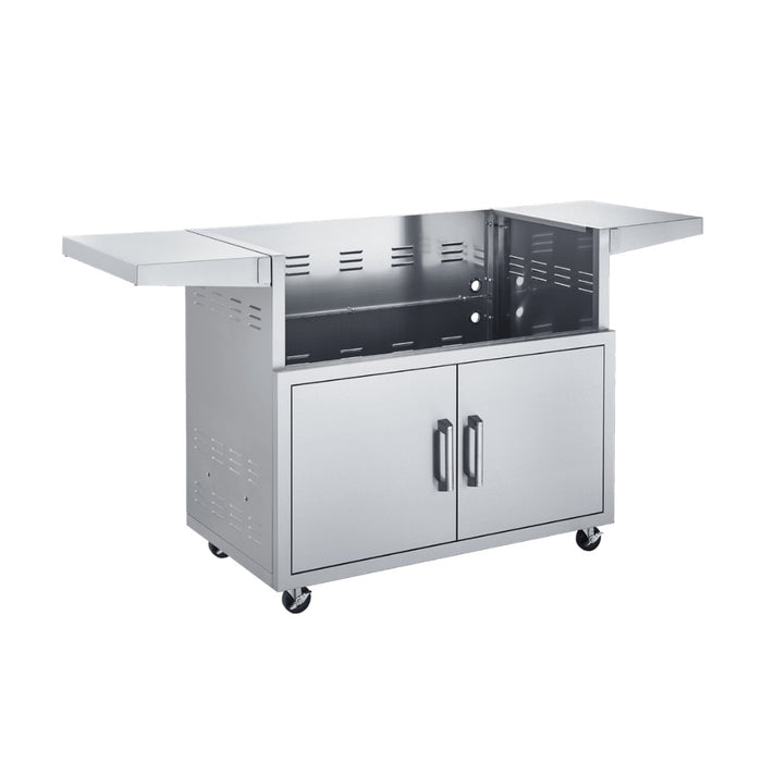 Broilmaster 40" B Series Loaded Built-In Stainless Gas Grill matching stainless cart.
