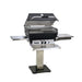 Broilmaster P3SX Super Premium Cast Aluminum Gas Grill Head with stainless steel drops down shelf, stainless steel front shelf and stainless steel 26" patio post.