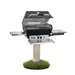 Broilmaster P3X Super Premium Cast Aluminum Gas Grill Head with stainless steel drops down shelf and stainless steel front shelf and stainless steel 48 in ground post.