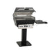 Broilmaster P3X Super Premium Cast Aluminum Gas Grill Head with black solid surface side shelf and painted steel 26" patio post.
