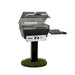 Broilmaster P3X Super Premium Cast Aluminum Gas Grill Head with black solid surface side shelf and painted steel 48" in-ground post.
