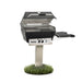 Broilmaster P3X Super Premium Cast Aluminum Gas Grill Head with black solid surface side shelf and stainless steel 48" in-ground post.