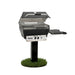 Broilmaster P3XF Super Premium Cast Aluminum Gas Grill Head with black solid surface side shelf and painted steel 48" in-ground post.
