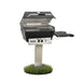 Broilmaster P3XF Super Premium Cast Aluminum Gas Grill Head with black solid surface side shelf and stainless steel 48" in-ground post.