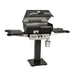 Broilmaster Q3X Gas Slow Cooker / Smoker Head with black solid surface side shelves and painted steel 26" patio post.
