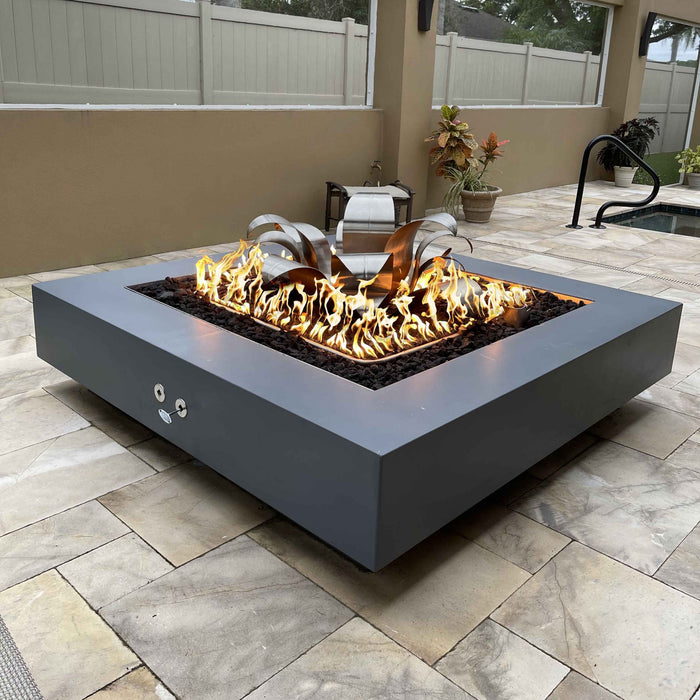 The Outdoor Plus Cabo 48" Square Fire Pit - GFRC Concrete