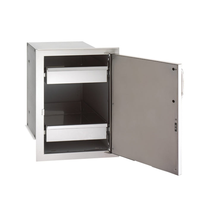 Fire Magic 3-Series Single Door w/ Dual Drawers shown in right hinge