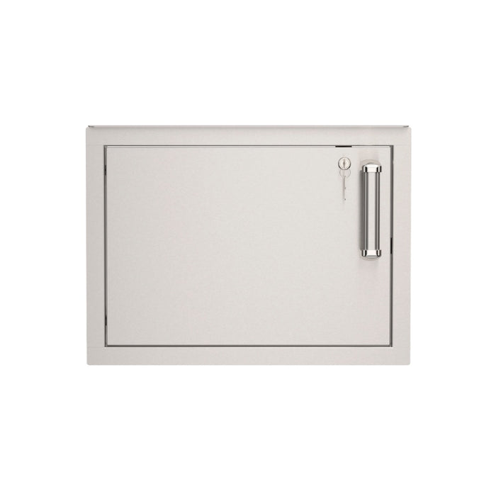 Front view of Fire Magic 5-Series 15"x20.5" Horizontal Single Access Door left hinge with lock 