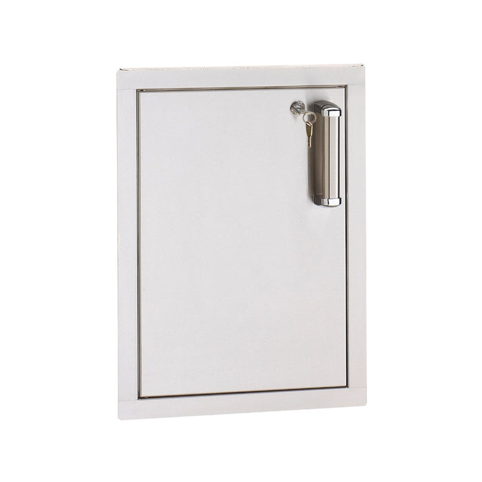 Front view of Fire Magic 5-Series 21"x14.5" Vertical Single Access Door left hinge with lock 