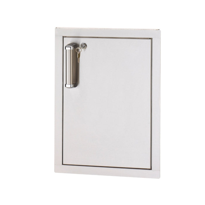 Front view of Fire Magic 5-Series 21"x14.5" Vertical Single Access Door right hinge with lock 