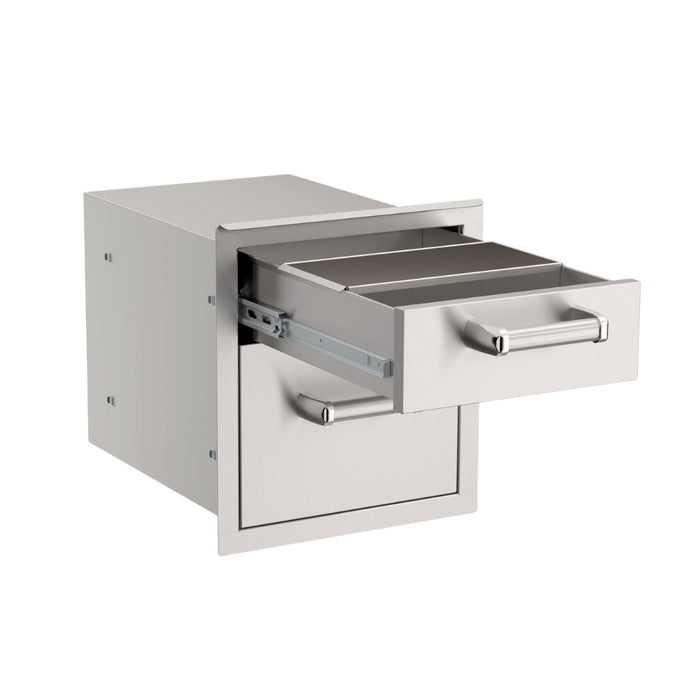 Fire Magic 5-Series Double Drawer shown in open door