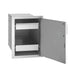 Fire Magic 5-Series Single Door with Dual Drawers shown in open door and in  rigth hinge