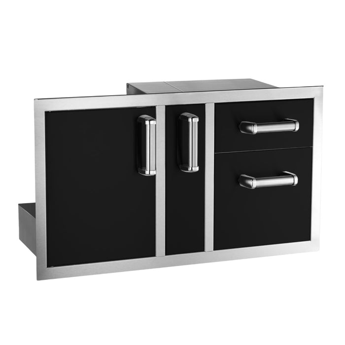 Fire Magic Echelon Black Access Door w/ Platter Storage & Double Drawer