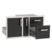 Fire Magic Echelon Black Access Door w/ Platter Storage & Double Drawer shown in open doors