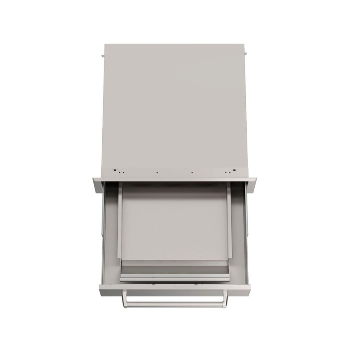 Fire Magic Echelon Black Utility Drawer shown in open door