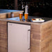 Fire Magic Outdoor Rated Kegerator left hinge with closed door assist with lock and key system ensures your beverage to stay cool and secure.