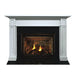 Fireside Finishings Arcadia Primed MDF Flush Wood Mantel sits above a firebox lifestyle