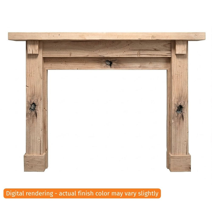 Fireside Finishings Battlefield B 70" Unfinished Distressed Knotty Alder Flush Wood Mantel Product