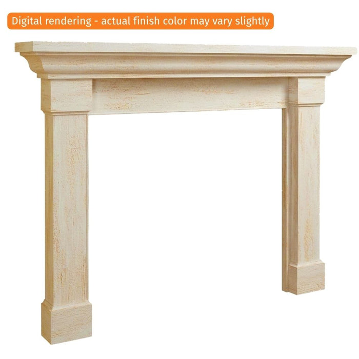 Fireside Finishings Kenwood B 65" Whitewash Flush Wood Mantel