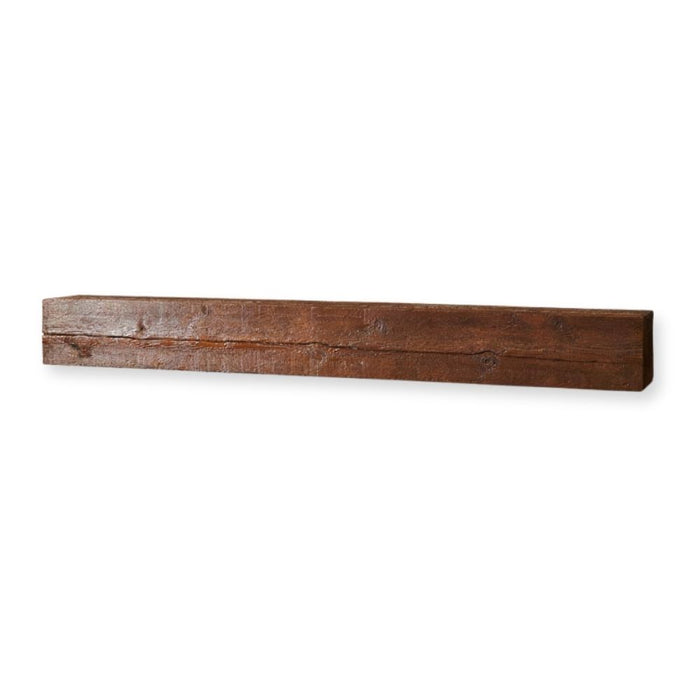 Fireside finishings tavern brown 72" traditional non-combustible mantel shelf in a plain white background.