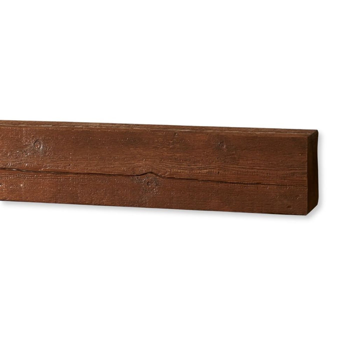 Fireside finishings tavern brown traditional non-combustible mantel shelf in a plain white background.