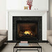 Fireside Finishings Walker Flush Wood Mantel Transitional Style with Steel Gray Granite, Leathered Surface, Stone Surround