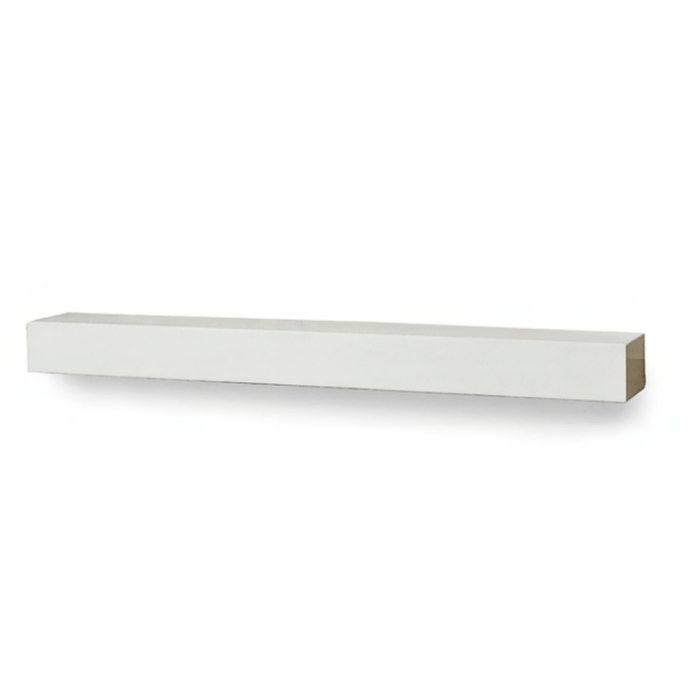 Fireside Finishings White 60" Modern Non-Combustible Mantel Shelf in white background