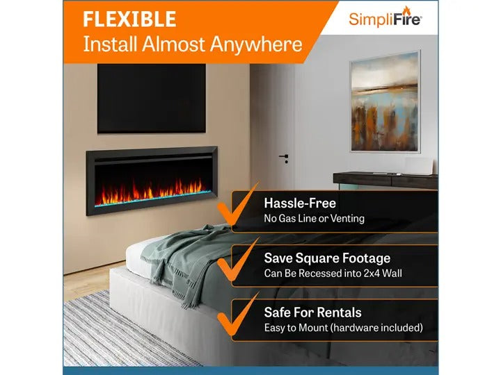 SimpliFire Allusion Slim 72-Inch Electric Fireplace | SF-ALLS72