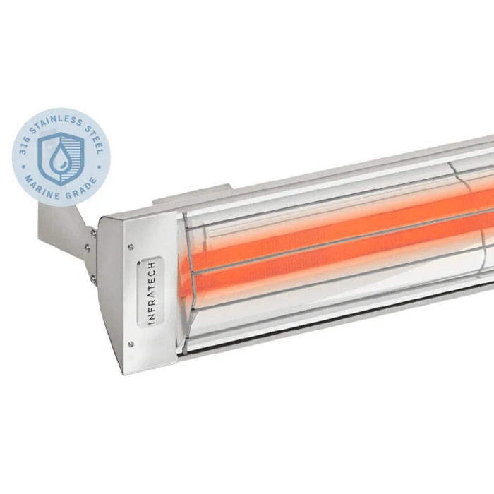 Details shot Infratech WD-series 316 stainless steel marine grade electric patio heater