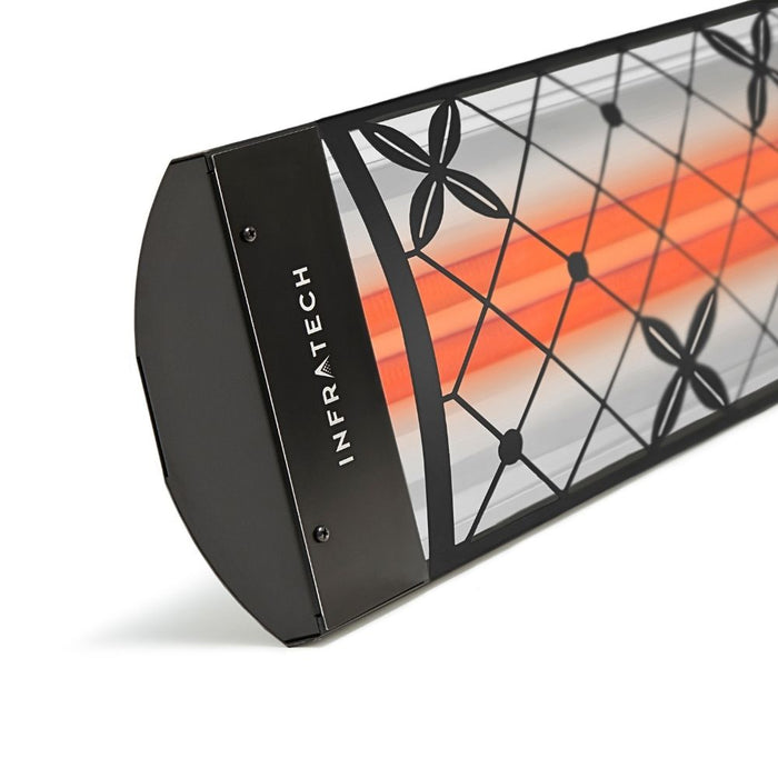Infratech CD Series 4000 Watt 39" Marine Grade Decorative Motif Traditional Fascia Black Electric Patio Heater Detailed Scale