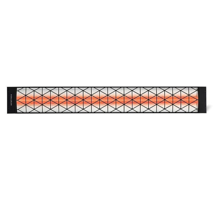 Infratech Dual Element Decorative Motif Contemporary Fascia Black Electric Patio Heater