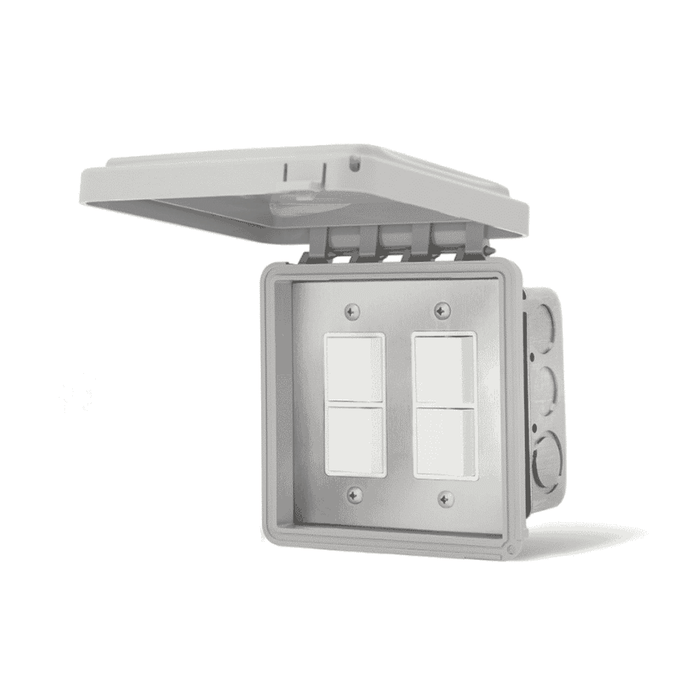 Dual configuration Infratech duplex/stack switch assembly flush mount with weatherproof cover