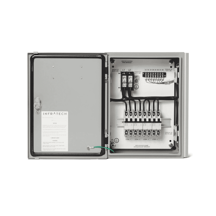 Infratech solid state relay panel shown in 5 relay
