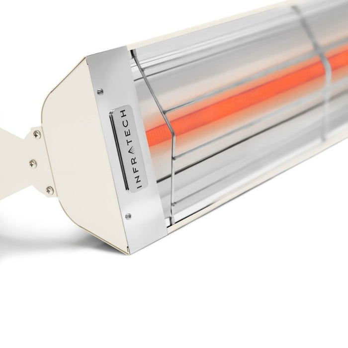Detail shot of Infratech W-series electric patio heater in biscuit finish
