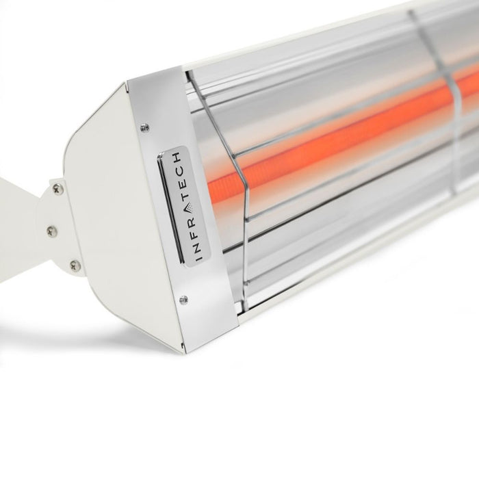 Detail shot of Infratech W-series electric patio heater in white finish