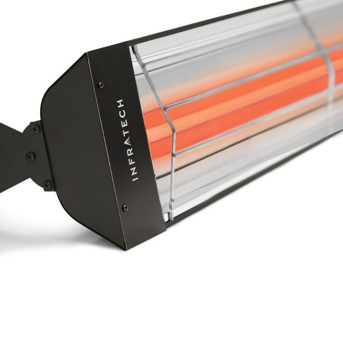 Detail shot of Infratech WD-series electric patio heater in black-textured finish

