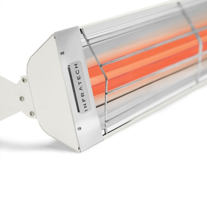 Detail shot of Infratech WD-series electric patio heater in white finish
