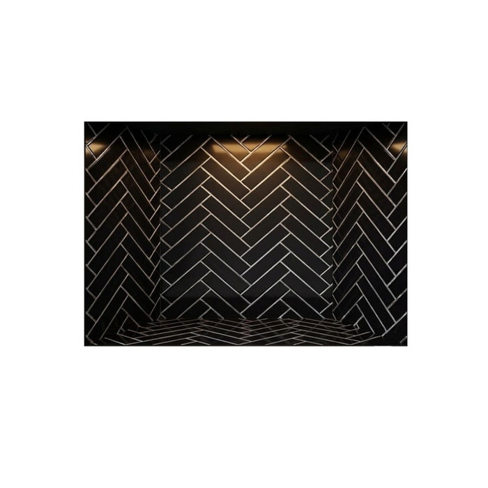 Majestic Ashland Wood Burning Fireplace ASH36-B, WDR3836-H-BK With Black Onyx Herringbone Refractory Brick Interior Panel