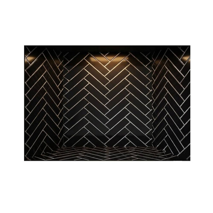 Majestic Ashland Wood Burning Fireplace ASH42-B, WDR3842-H-BK With Black Onyx Herringbone Refractory Brick Interior Panel